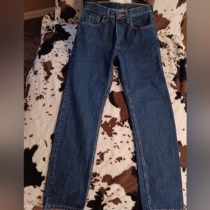 WRANGER JEANS, LIKE NEW, 30X30, LENGTH 42, DARK BLUE, REGULAR FIT.